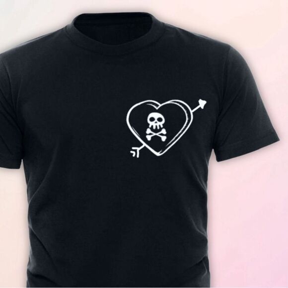 Anti-Valentine’s Day, Skull Heart Tee, Unisex, Sizes 2T-5T - Picture 5 of 5